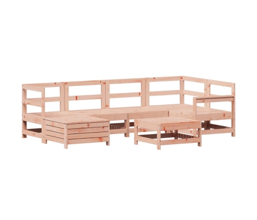 Juego de sofás de jardín 7 pzas madera maciza de abeto Douglas