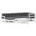 Set muebles jardín 7 pzas con cojines madera maciza pino blanco