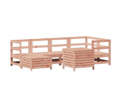 Juego de sofás de jardín 7 pzas madera maciza de abeto Douglas
