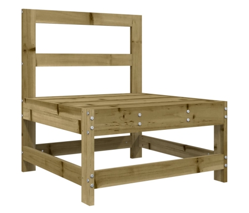 Juego de sofás de jardín 7 pzas madera de pino impregnada