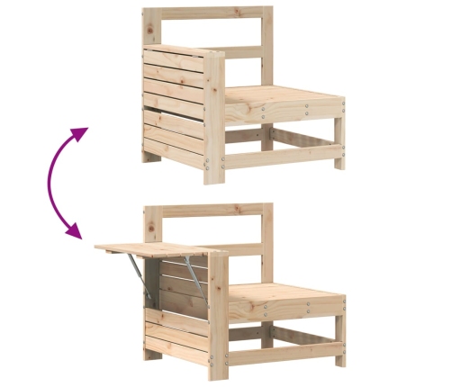 Juego de sofás de jardín 7 piezas madera maciza de pino