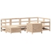 Juego de sofás de jardín 7 piezas madera maciza de pino