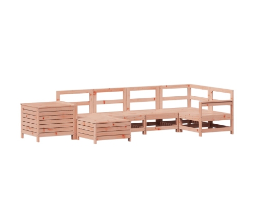 Juego de sofás de jardín 7 pzas madera maciza de abeto Douglas
