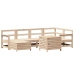 Juego de sofás de jardín 7 piezas madera maciza de pino