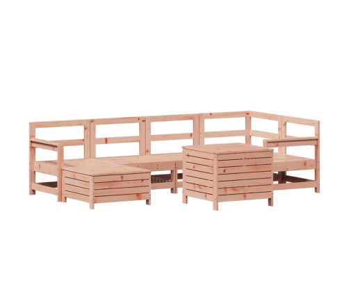 Juego de sofás de jardín 7 pzas madera maciza de abeto Douglas