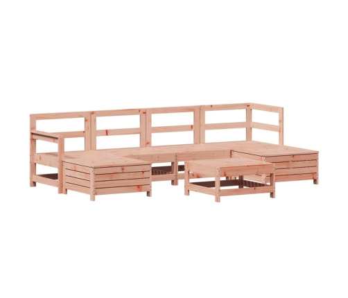 Juego de sofás de jardín 7 pzas madera maciza de abeto Douglas