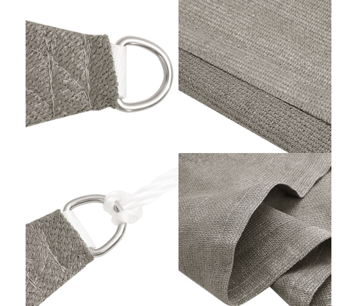 Toldo de vela cuadrado HDPE gris claro 160 g/m² 6x6 m