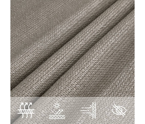 Toldo de vela cuadrado HDPE gris claro 160 g/m² 6x6 m