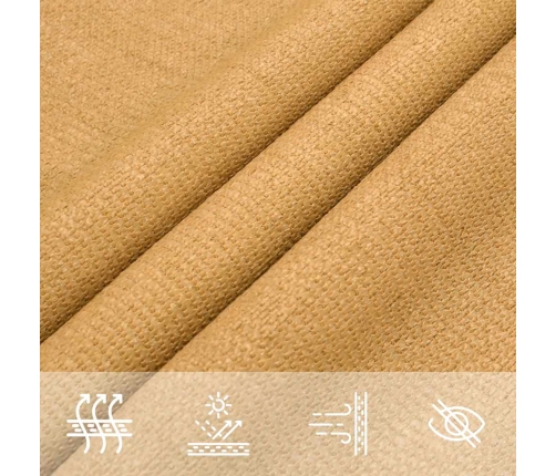 Toldo de vela triangular HDPE arena 160 g/m² 3,6x3,6x3,6 m
