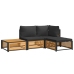 Set sofás de jardín con cojines 4 pzas madera maciza de acacia