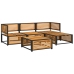 Set de sofás de jardín con cojines 5 pzas madera maciza acacia