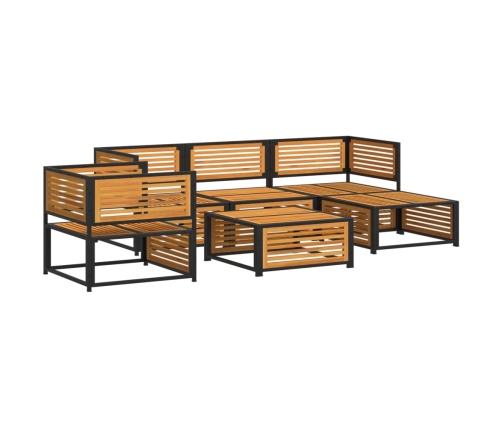 Set de sofás de jardín con cojines 6 pzas madera maciza acacia