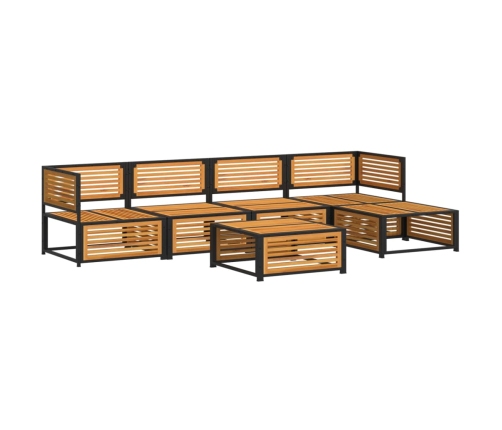 Set de sofás de jardín con cojines 6 pzas madera maciza acacia