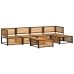 Set de sofás de jardín con cojines 6 pzas madera maciza acacia