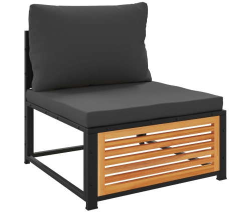 Set de sofás de jardín con cojines 6 pzas madera maciza acacia