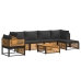 Set de sofás de jardín con cojines 7 pzas madera maciza acacia