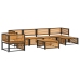 Set de sofás de jardín con cojines 7 pzas madera maciza acacia