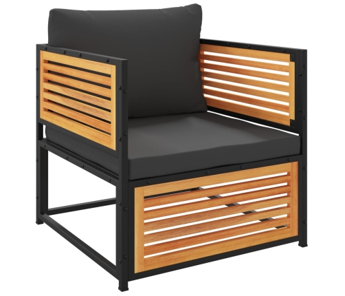 Set de sofás de jardín con cojines 7 pzas madera maciza acacia