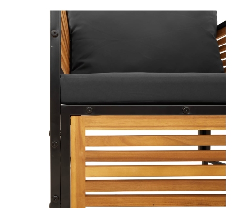 Set de sofás de jardín con cojines 7 pzas madera maciza acacia