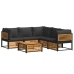 Set de sofás de jardín con cojines 6 pzas madera maciza acacia