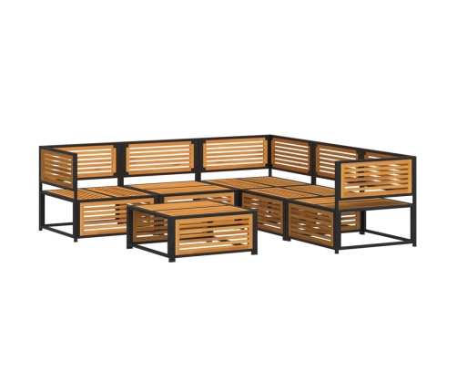 Set de sofás de jardín con cojines 6 pzas madera maciza acacia