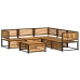 Set de sofás de jardín con cojines 6 pzas madera maciza acacia