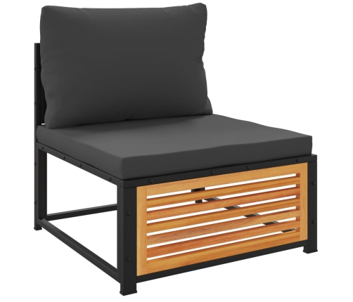 Set de sofás de jardín con cojines 6 pzas madera maciza acacia