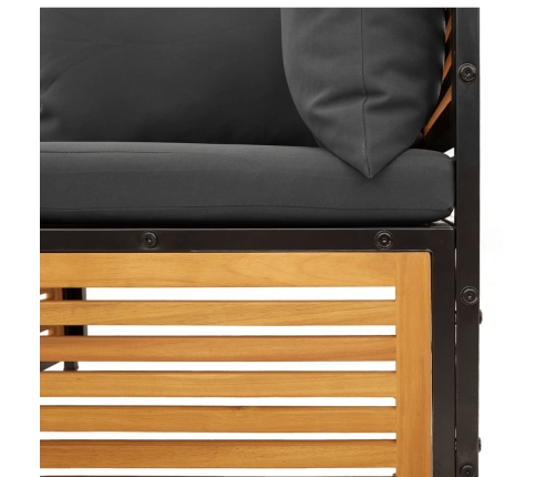 Set de sofás de jardín con cojines 6 pzas madera maciza acacia