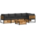 Set de sofás de jardín con cojines 6 pzas madera maciza acacia