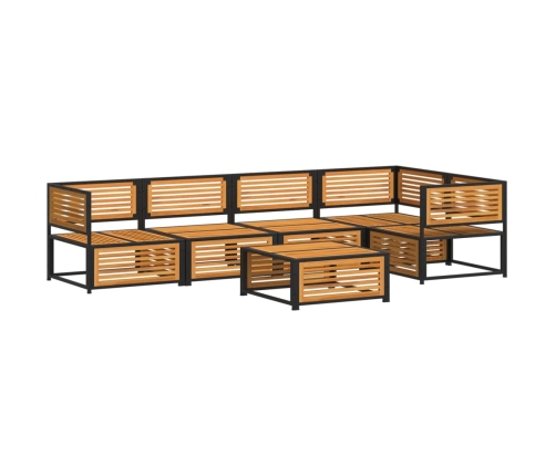 Set de sofás de jardín con cojines 6 pzas madera maciza acacia