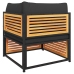 Set de sofás de jardín con cojines 3 pzas madera maciza acacia