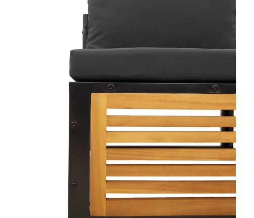 Set de sofás de jardín con cojines 3 pzas madera maciza acacia