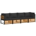 Set sofás de jardín con cojines 4 pzas madera maciza de acacia