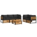 Set de sofás de jardín con cojines 6 pzas madera maciza acacia