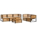 Set de sofás de jardín con cojines 6 pzas madera maciza acacia