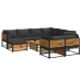 Set de sofás de jardín con cojines 10 pzas madera maciza acacia