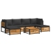 Set de sofás de jardín con cojines 7 pzas madera maciza acacia