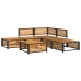 Set de sofás de jardín con cojines 6 pzas madera maciza acacia