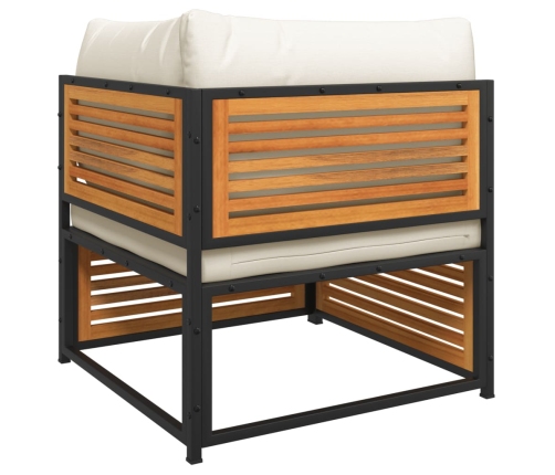 Set sofás de jardín con cojines 4 pzas madera maciza de acacia