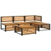 Set de sofás de jardín con cojines 5 pzas madera maciza acacia