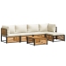 Set de sofás de jardín con cojines 6 pzas madera maciza acacia