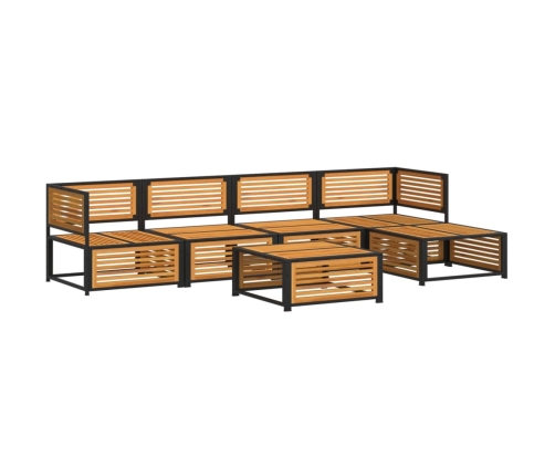 Set de sofás de jardín con cojines 6 pzas madera maciza acacia