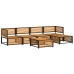 Set de sofás de jardín con cojines 6 pzas madera maciza acacia