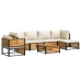 Set de sofás de jardín con cojines 7 pzas madera maciza acacia