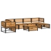 Set de sofás de jardín con cojines 7 pzas madera maciza acacia