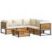 Set de sofás de jardín con cojines 6 pzas madera maciza acacia