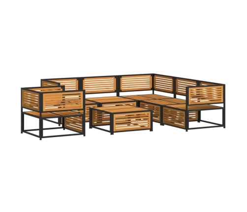 Set de sofás de jardín con cojines 7 pzas madera maciza acacia