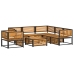 Set de sofás de jardín con cojines 7 pzas madera maciza acacia