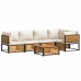 Set de sofás de jardín con cojines 6 pzas madera maciza acacia