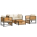 Set de sofás de jardín con cojines 5 pzas madera maciza acacia